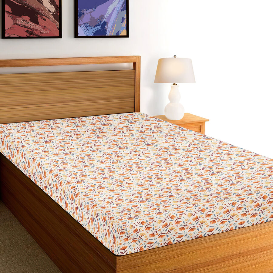 Orange Microfiber Single Bedsheet, , large image number null