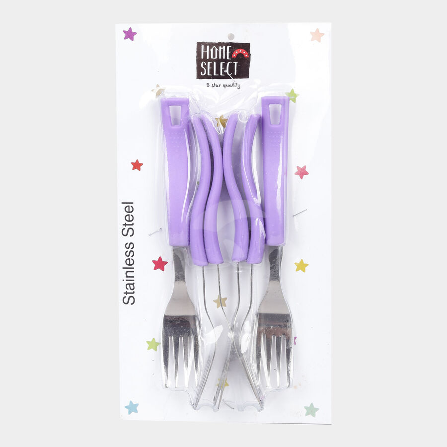 Set of 6 Stainless Steel Dessert Forks, , large image number null