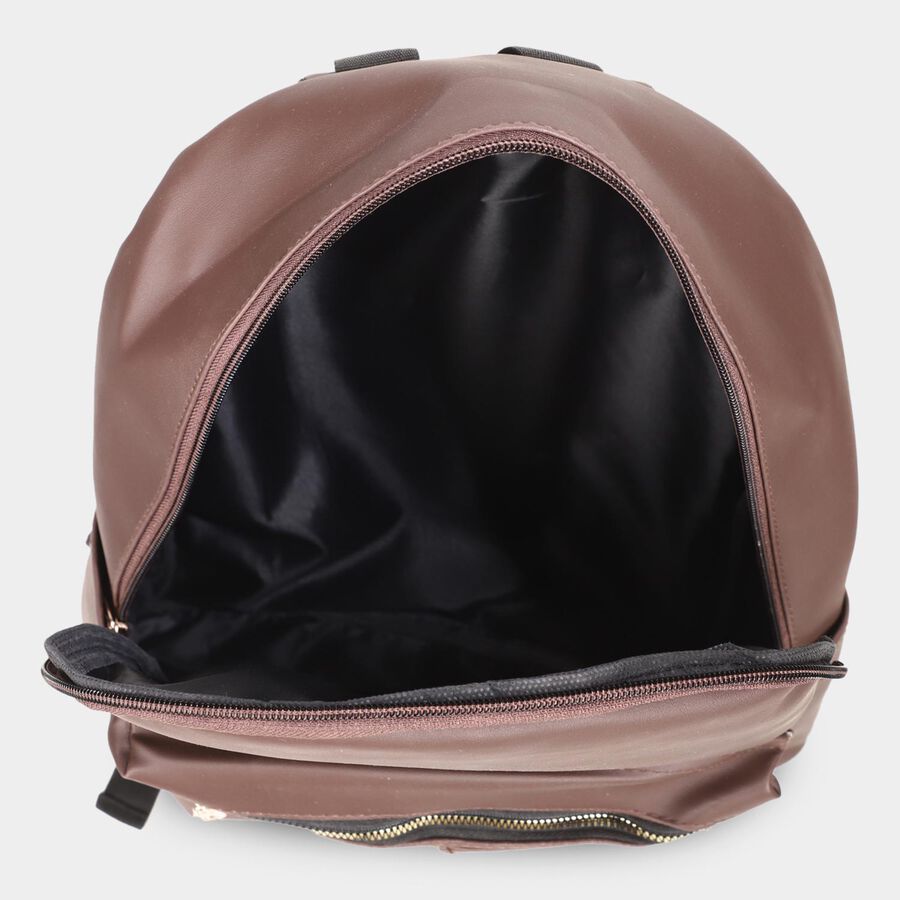 Women's Brown Polyurethane Backpack, , large image number null