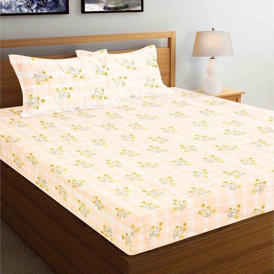110 GSM Microfiber Double Bedsheet with Pillow Covers