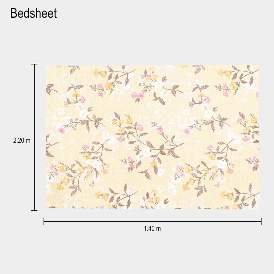 Beige Cotton Blend Single Bedsheet, , large image number null