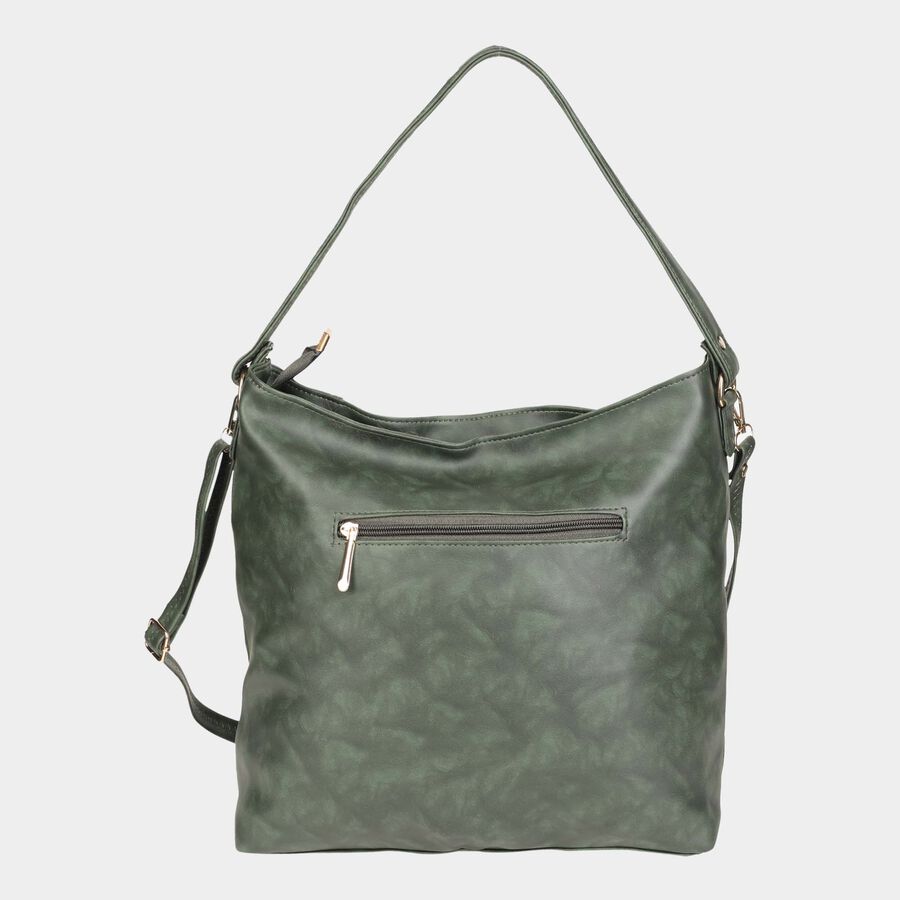 Women's Polyurethane Hobo Bag, Quilted, Medium Size, , large image number null
