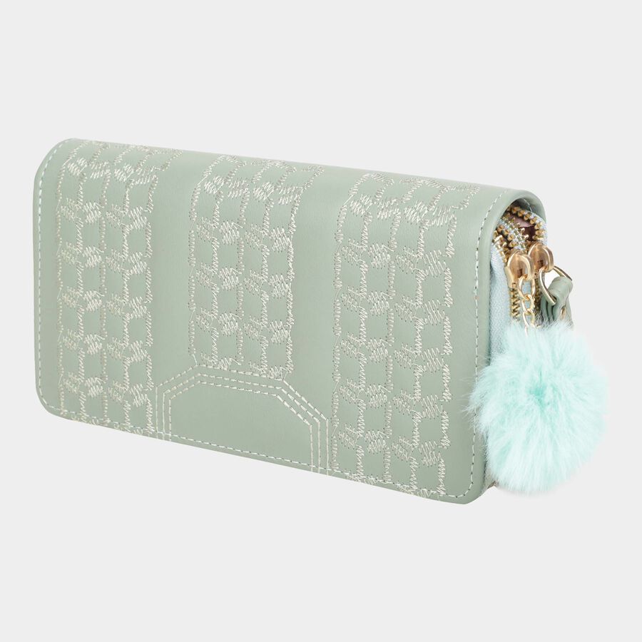 Women's Polyurethane Zipper Hand Pouch, , large image number null