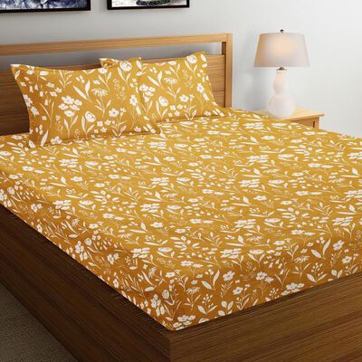 120 GSM Blue Polyester Double Bedsheet