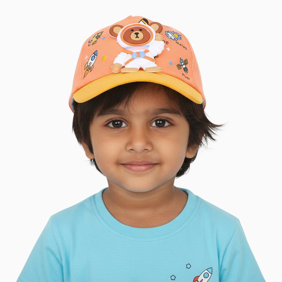 Kid's Orange Fabric Cap, , large