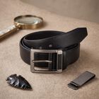Men's Black PU Formal Belt , , small
