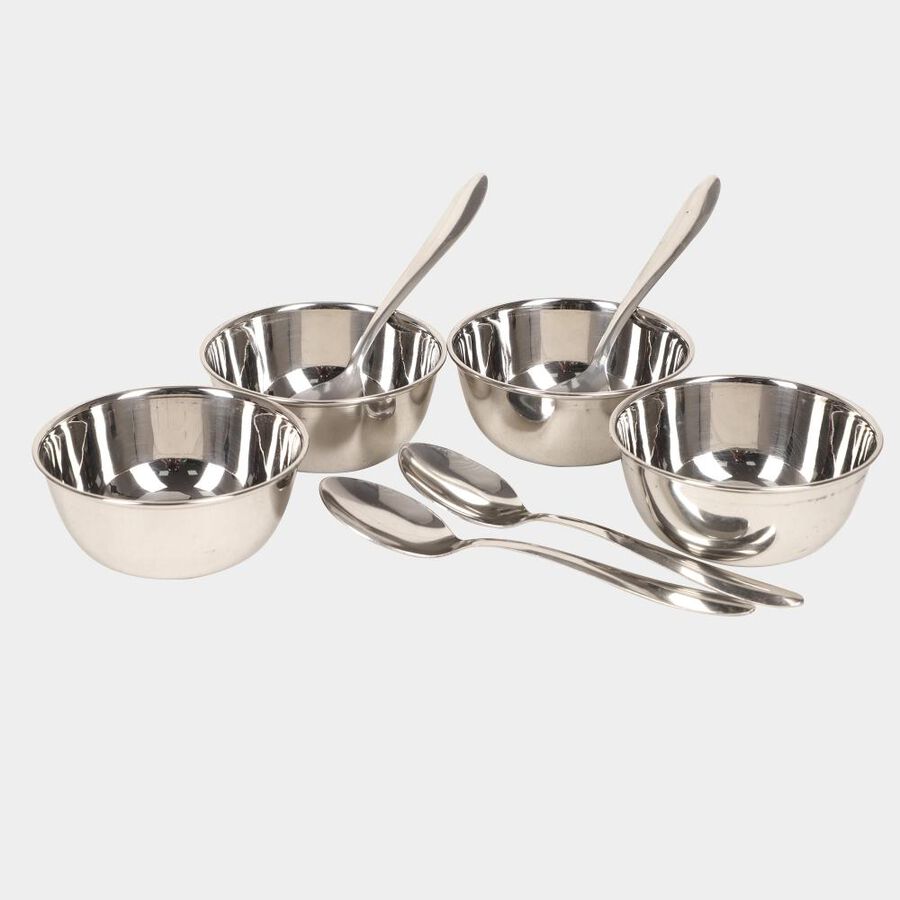 4 Pcs Stainless Steel Serving Bowl with Spoons, , large image number null