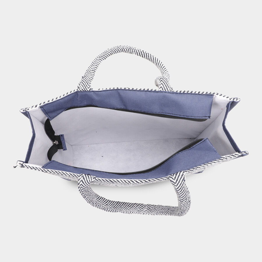 Women's Navy Blue Fabric Tote Bag, , large image number null