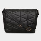 Women Black Polyurethane Handbag, , small image number null
