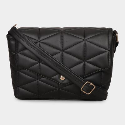 Women Black Polyurethane Handbag