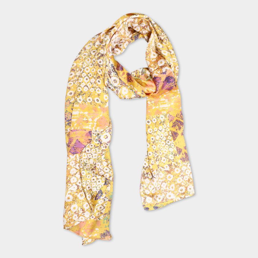 Women's Yellow Viscose Scarf, , large image number null