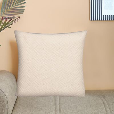 Cream Polyester Cushion Cover