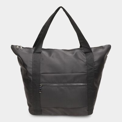 Women's Black Fabric-Polyester Tote Bag