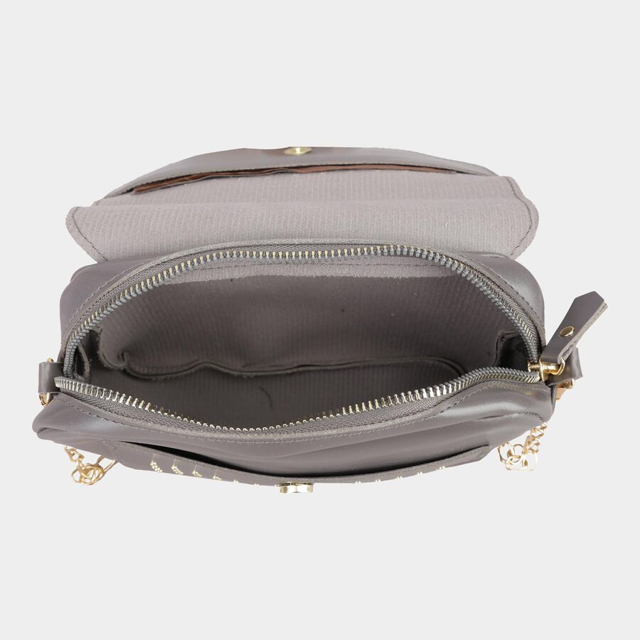 Women's Polyurethane Envelope/Zipper Sling Bag, , large image number null