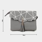 Women's Grey Polyurethane Sling Bag, , small image number null