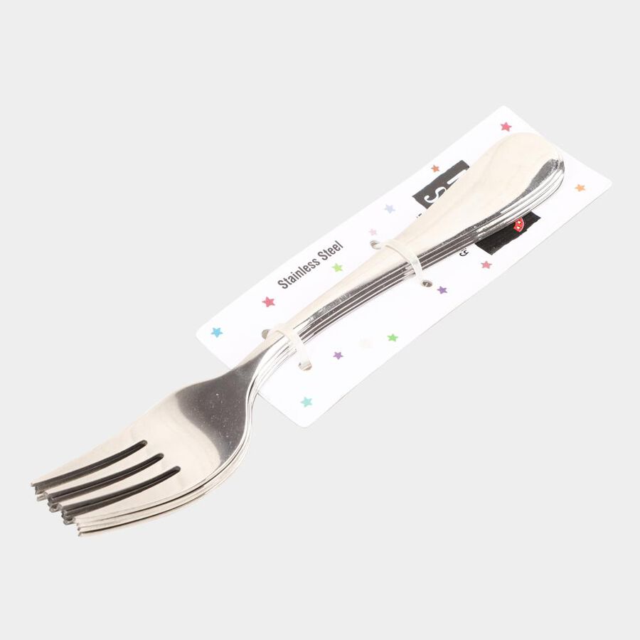 4 Steel Dessert Forks, , large image number null