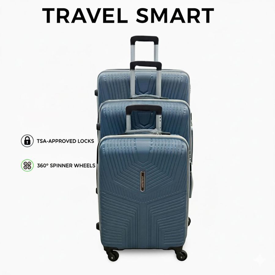 4-Wheel Polypropylene Hard Case Trolley, Set of 3, , large