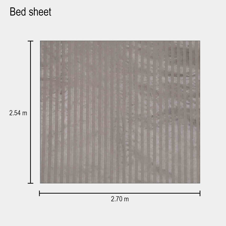 Grey Microfiber Double Bedsheet with Pillow Cover, , large