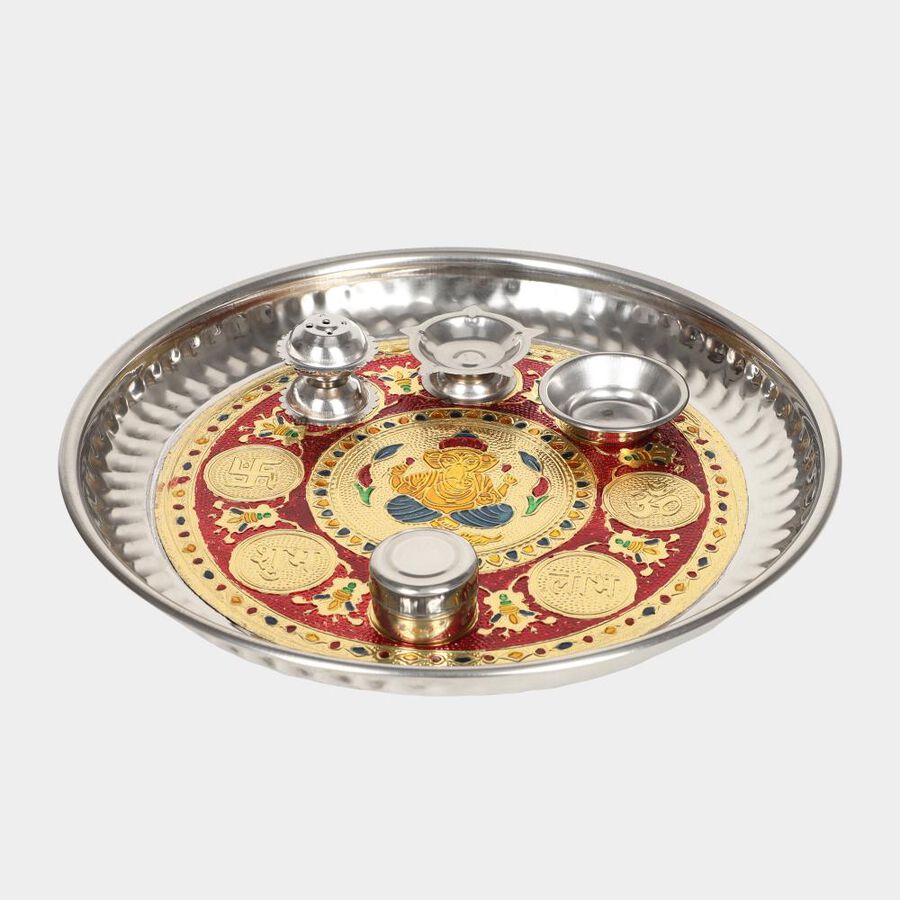 Steel Pooja Plate, , large image number null
