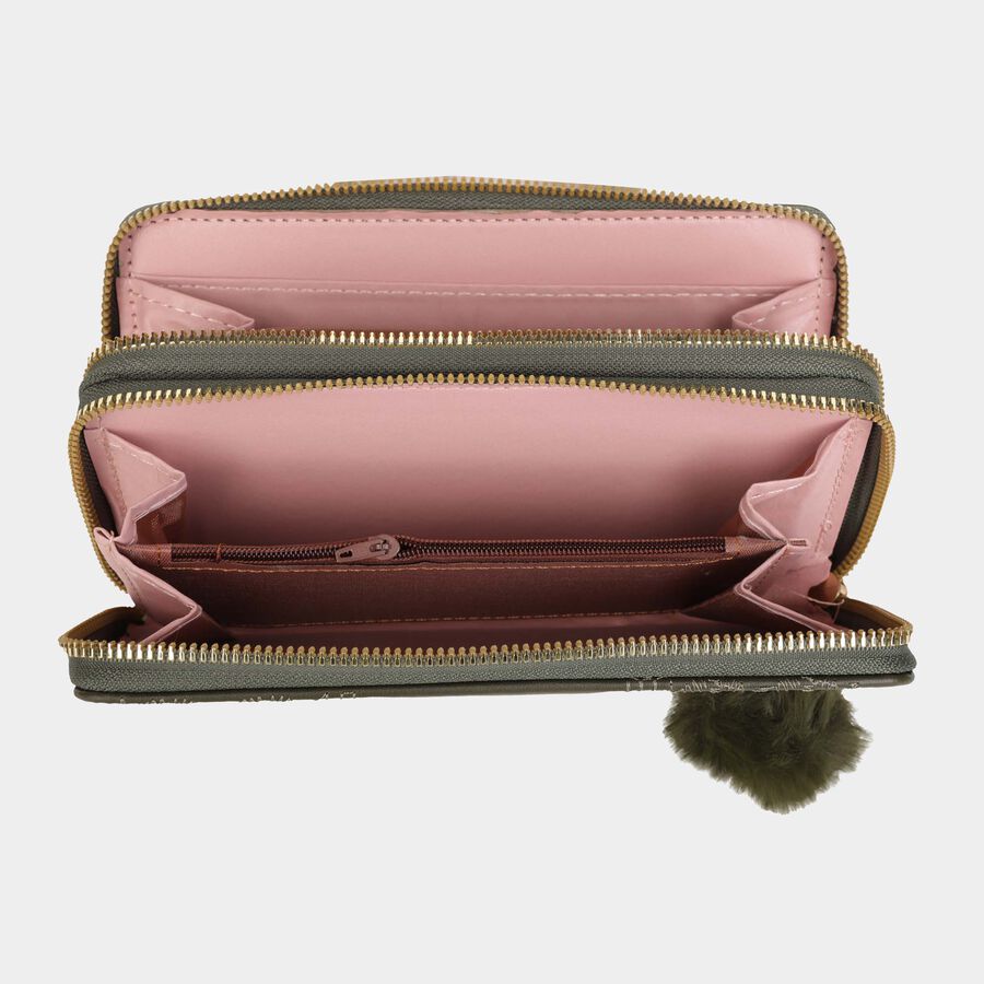 Women's Polyurethane Zipper Hand Pouch, , large image number null