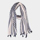 Women's Blue Viscose Scarf, , small image number null