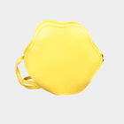 Women's Yellow Polyurethane Sling Bag, , small