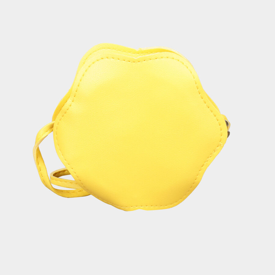 Women's Yellow Polyurethane Sling Bag, , large