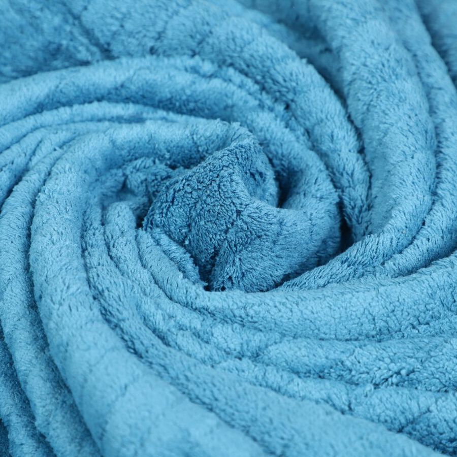 280 GSM Teal Blue Microfiber Bath Towel, , large
