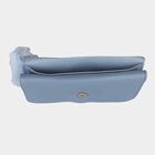 Women's Blue Polyurethane Clutch Bag, , small image number null