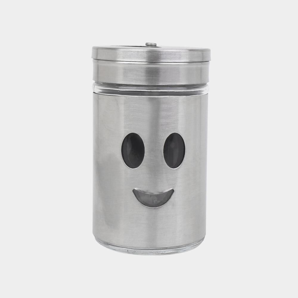 Home Finery                         Glass And Steel Salt Shaker