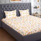 White Microfiber Double Bedsheet with Pillow Cover, , small