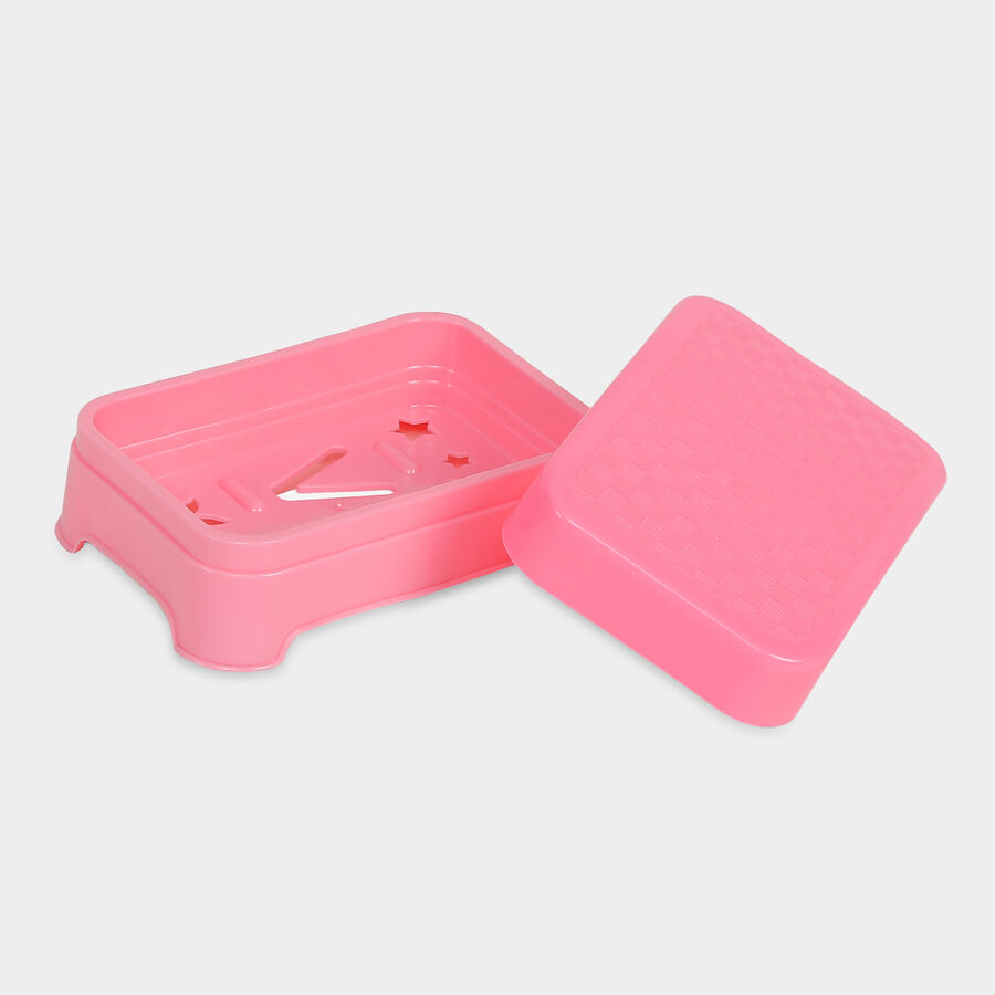 Plastic Soap Dish with Lid - Color/Design May Vary, , large image number null