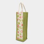 Light Green Printed Jute Bottle Bag, , small