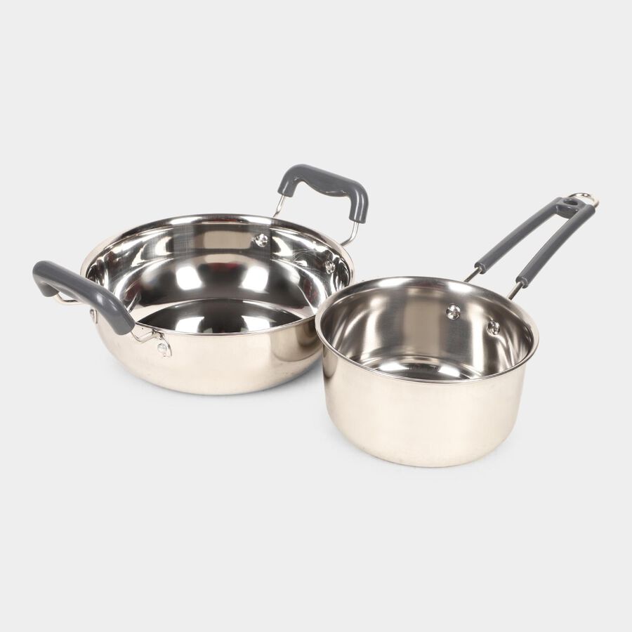 Steel Kadhai and Saucepan Combo, , large image number null