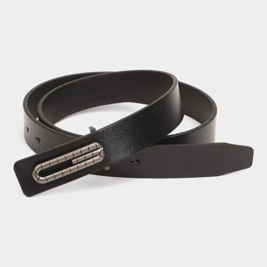 Men's Black Polyurethane Formal Belt, , large image number null