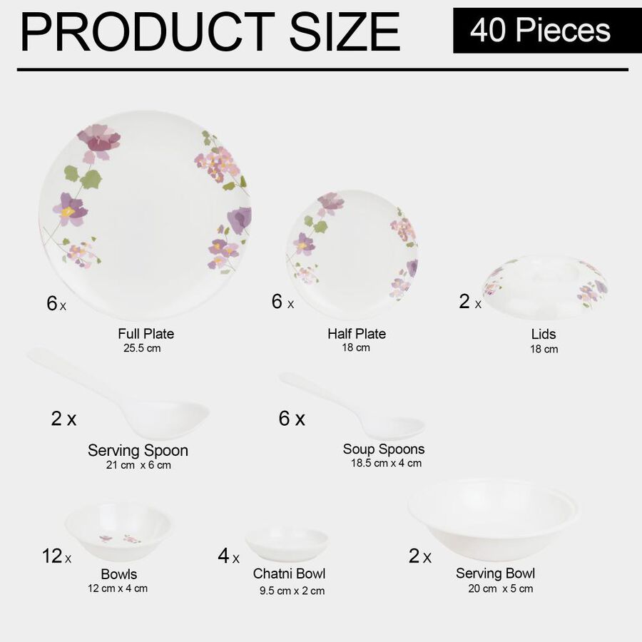 Home Finery 40 Pcs. Melamine Dinner Set Vishal Mega Mart India