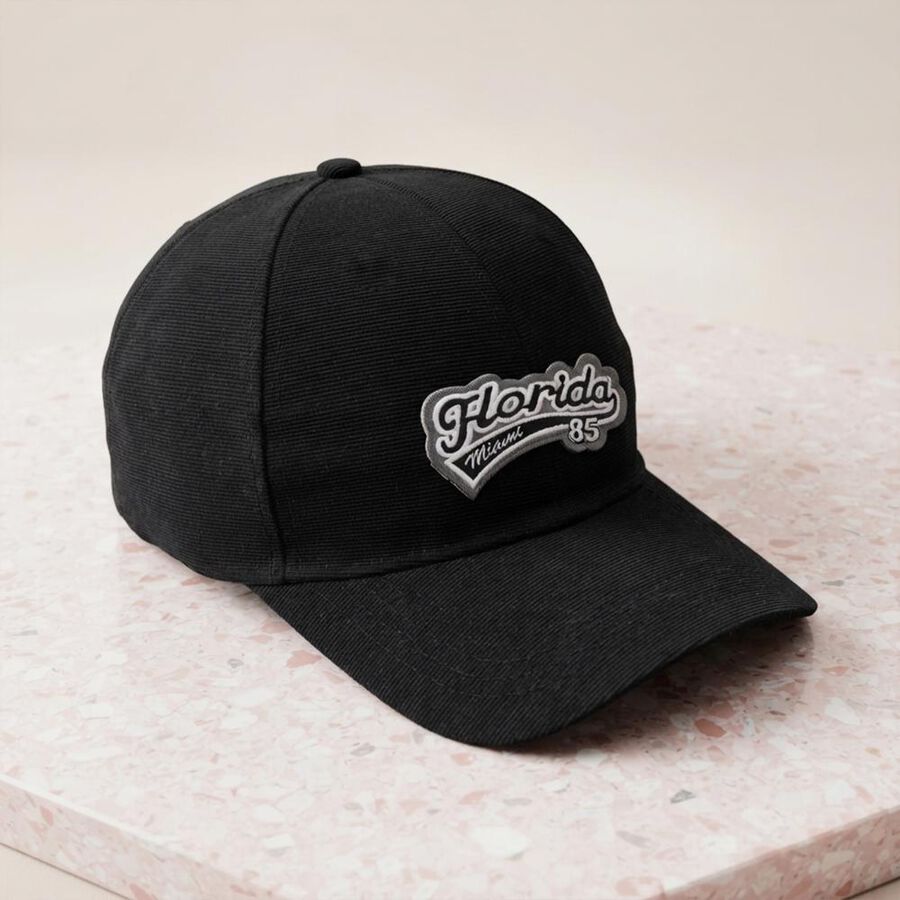 Black Men's Cotton Cap, , large