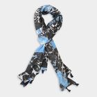 Women's Blue Polyester Scarf, , small
