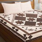 120 GSM Brown Microfiber Double Bedsheet With Pillow Cover, , small image number null