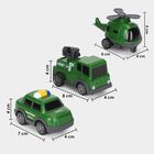 Kid's Dark Green Plastic Pull Back Set of 3, , small