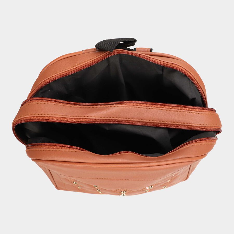 Women's Tan Polyurethane Backpack, , large image number null