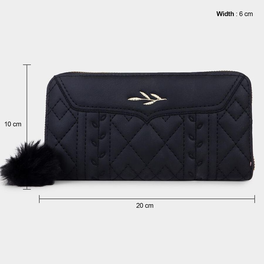 Women's Black Polyurethane Handbag, , large image number null