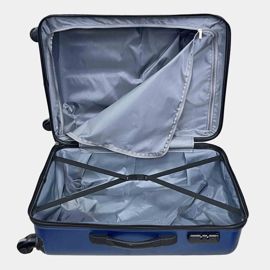 4-Wheel Dark Blue Polycarbonate Hard Case Trolley, Medium, , large image number null