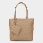 Women's Beige Pu Hand Bag, , small