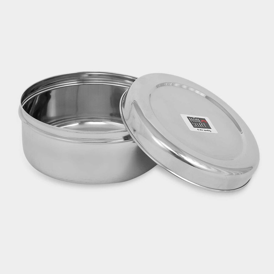 Stainless Steel Round Container (Poori Dabba) - 850ml, , large image number null