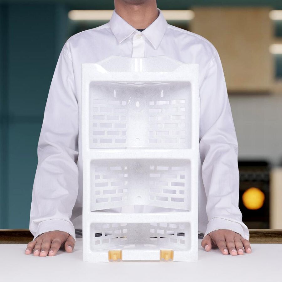 White Plastic Bathroom Stand, , large image number null