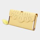 Women's Yellow Polyurethane Clutch Bag, , small