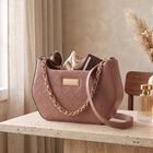Brown Woman's Polyurethane Bag, , small
