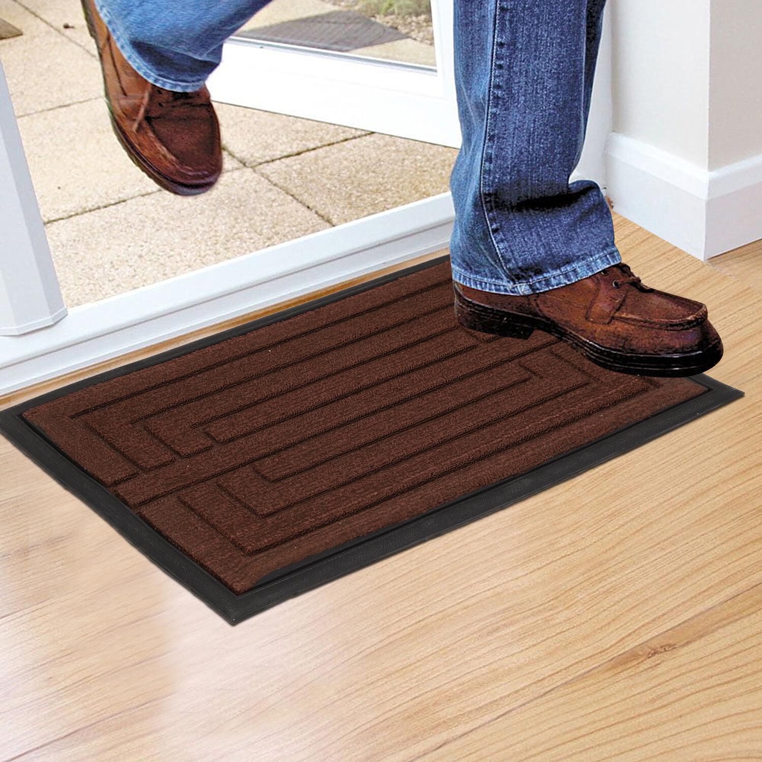 Home Beautiful                         Anti-Skid Brown Rubber Door Mat