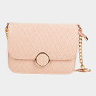Women's Peach Polyurethane Sling Bag, , small